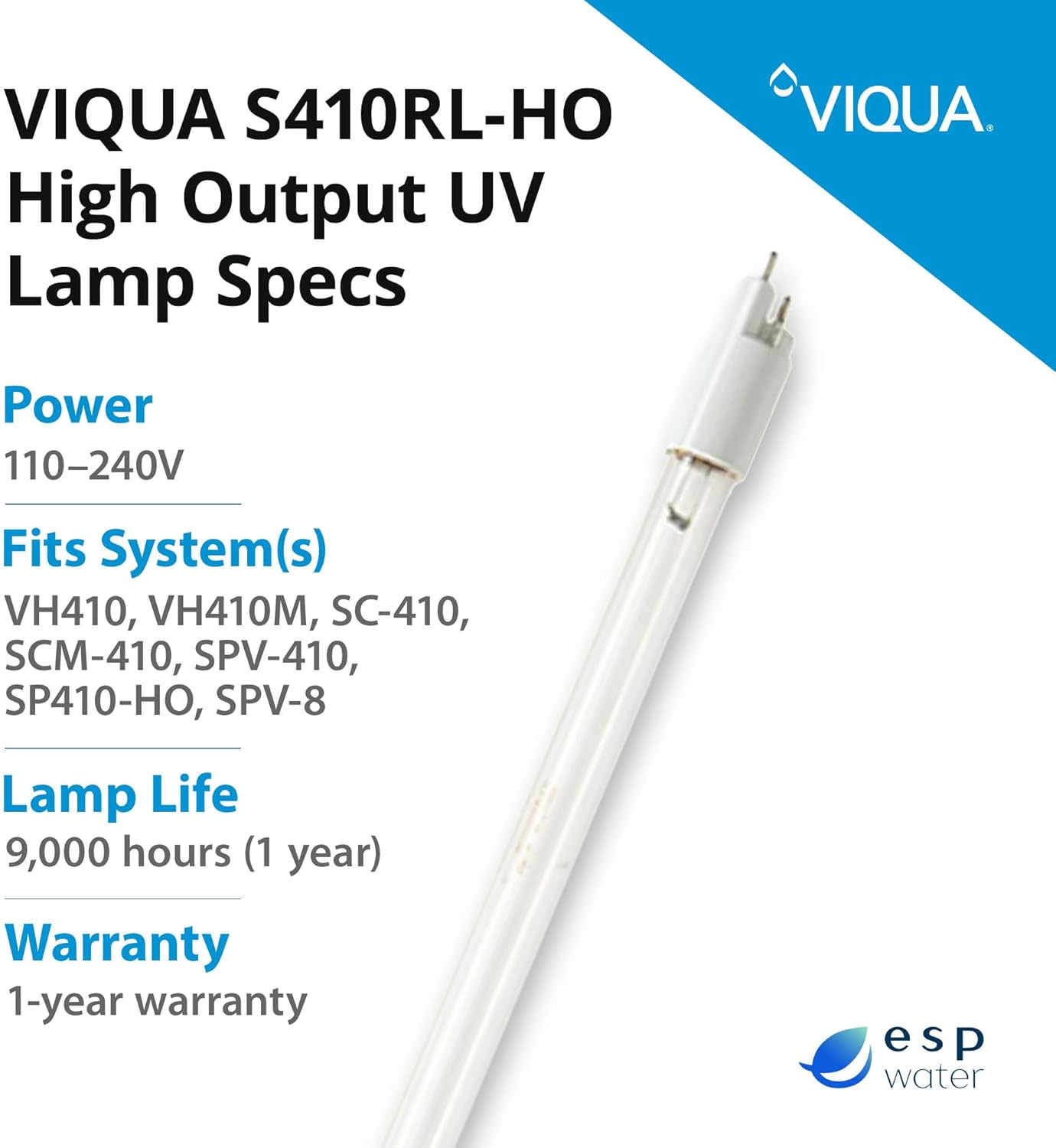 Viqua S410RL-HO Replacement UV Lamp VH410 System