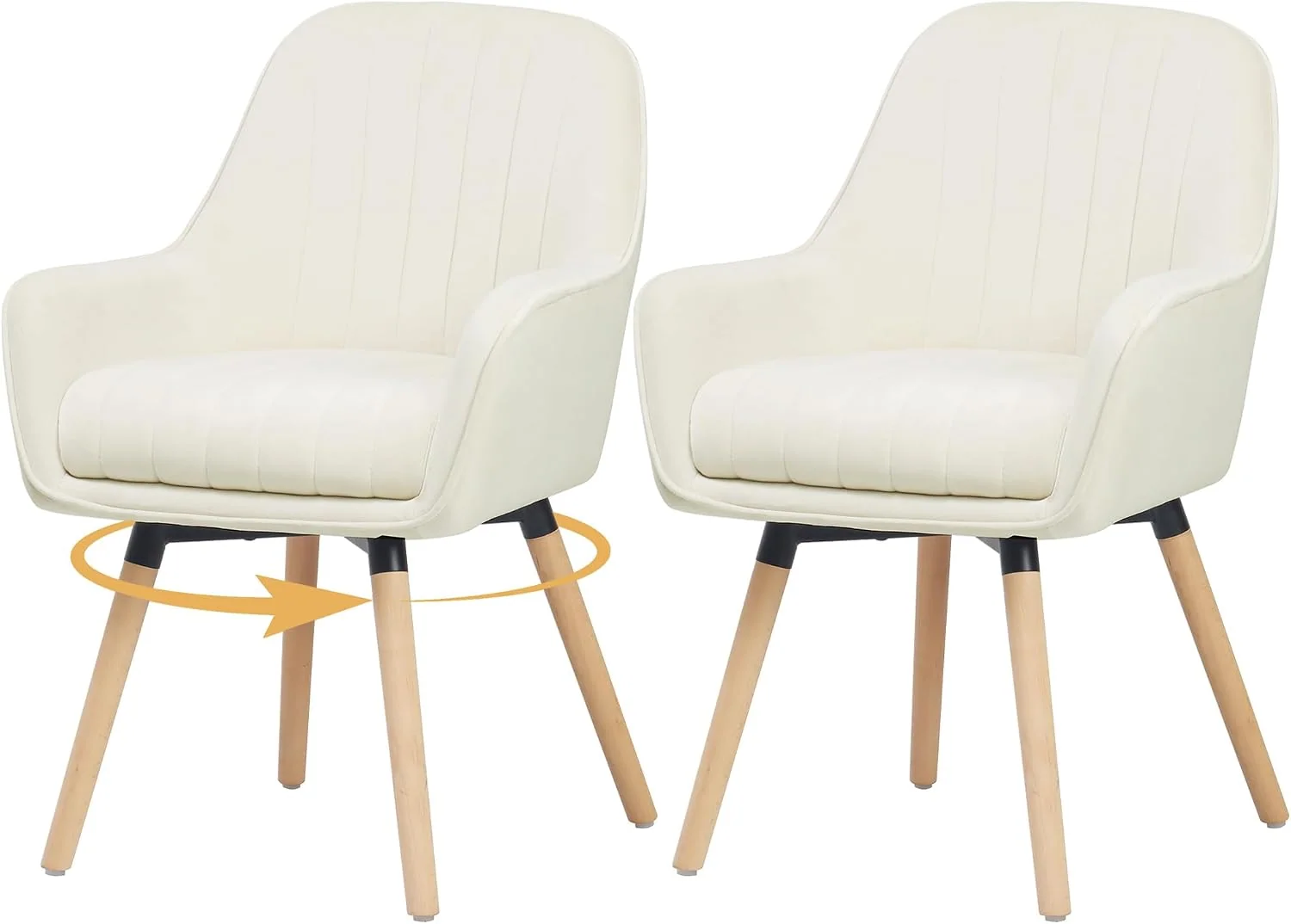 ELUCHANG Esszimmerstühle 2er Set, 12cm Dicke Polsterung Stuhl mit Hohen Armlehnen, bis 150 kg Belastbar, für Schlafzimmer Küche Wohnzimmer
