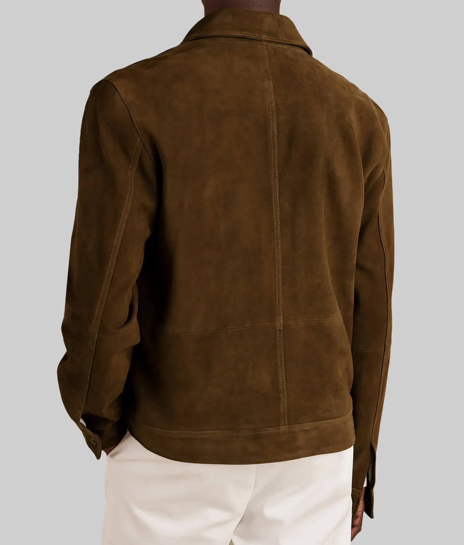 Alvin Dark Brown Suede Trucker Jacket