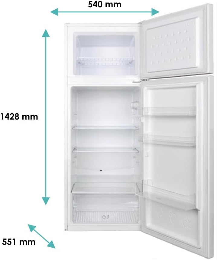 Candy Double Door, CDG1S514EW, Frigorifero Doppia Porta, Libera Installazione, 211 Litri, 41 dB, Porte reversibili, Crisper, Cassetto Frutta e Verdura, Bianco, AxLxP 143x54x55,1cm [Classe E]