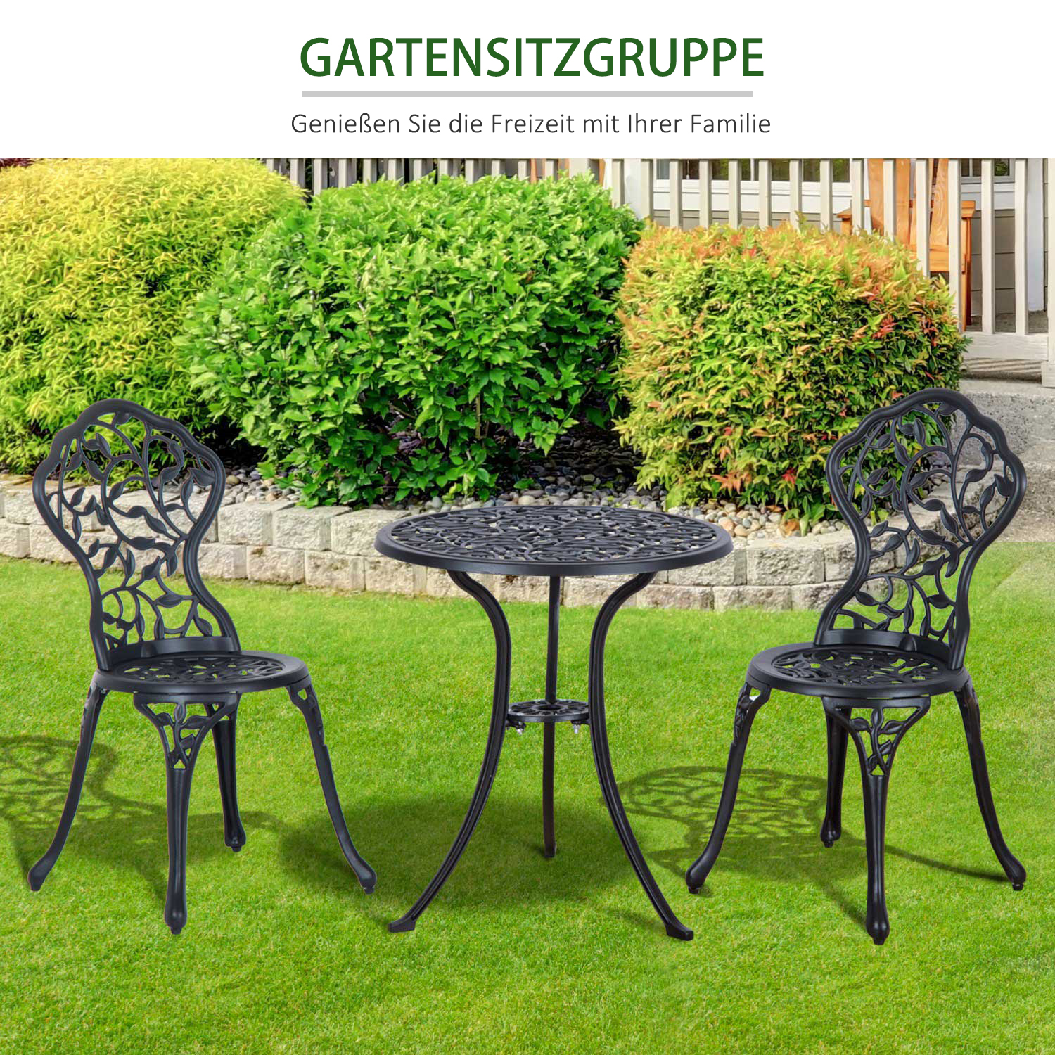 Outsunny bistroset 3 st. 60?cm x 60?cm x 65?cm
