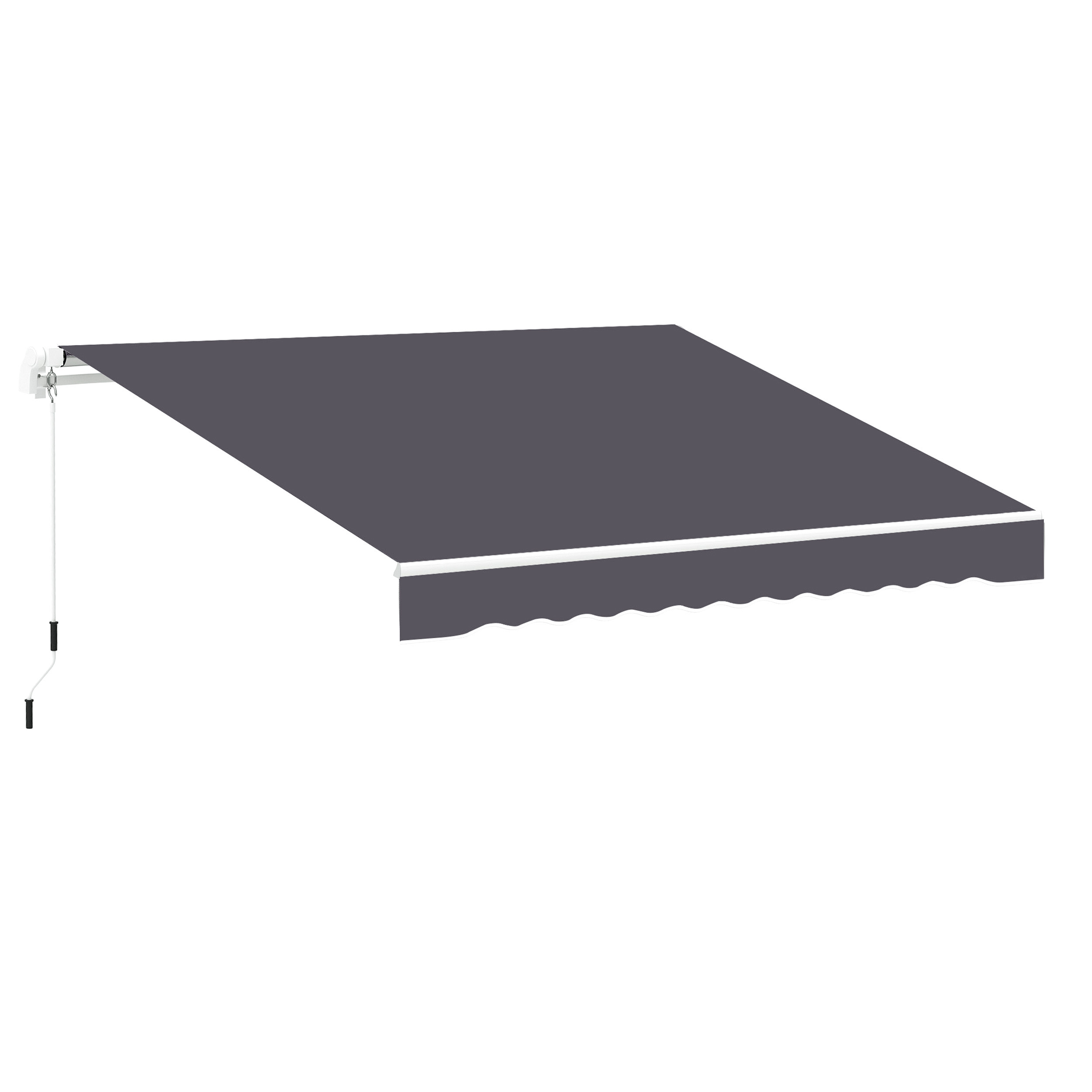 Outsunny Ersatzgewebe für Ausziehbaren Sonnenschirm aus Polyester UV-beständig 3,6x3 m, Grau