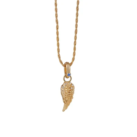 Newbridge Silverware Angel Wing Pendant with Blue Stones