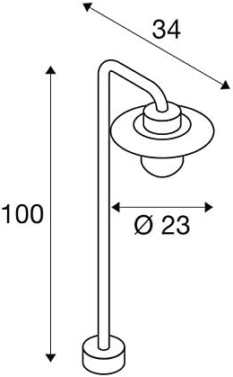 SLV LED Pollerleuchte MOLAT, Laterne | Standleuchte Außen-Beleuchtung im Industrie-Design | Outdoor Wege-Leuchte, Kandelaber, Sockellampe, Garten-Beleuchtung, Gartenleuchte | E27, max. 60W