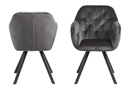 AC Design Furniture Sedia Kerstin in velluto, dimensioni: 57,5 x 81,5 x 61,5 cm (larghezza x altezza x lunghezza) 1 pezzo, 82122, grigio : Amazon.it: Casa e cucina