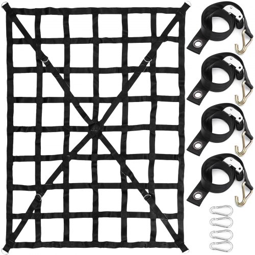 VEVOR Gepäcknetz Ladungsnetz Ladungssicherungsnetz LKW D-Ring-Haken 168x128cm