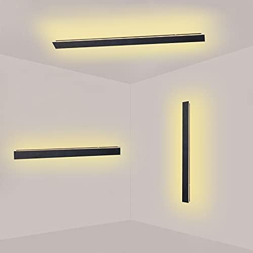 Wandleuchte, LED-Wandleuchten, 120 cm lang, warmweißes Licht, Innenbeleuchtung, schwarz(80cm)