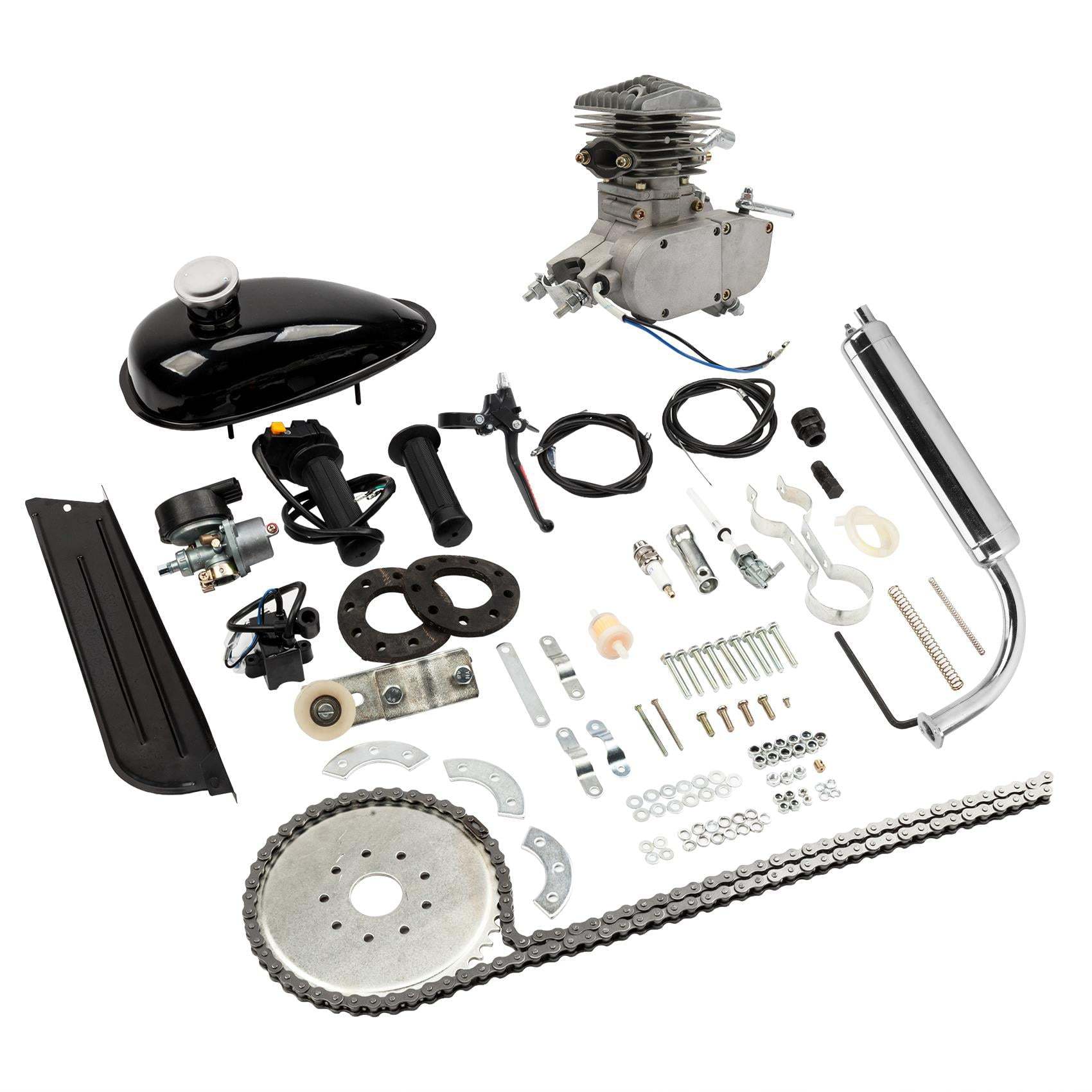 Zimtown 80cc 2 Stroke Engine Bike Motor Kit for 26&prime;&prime; Bicycles, Silver White