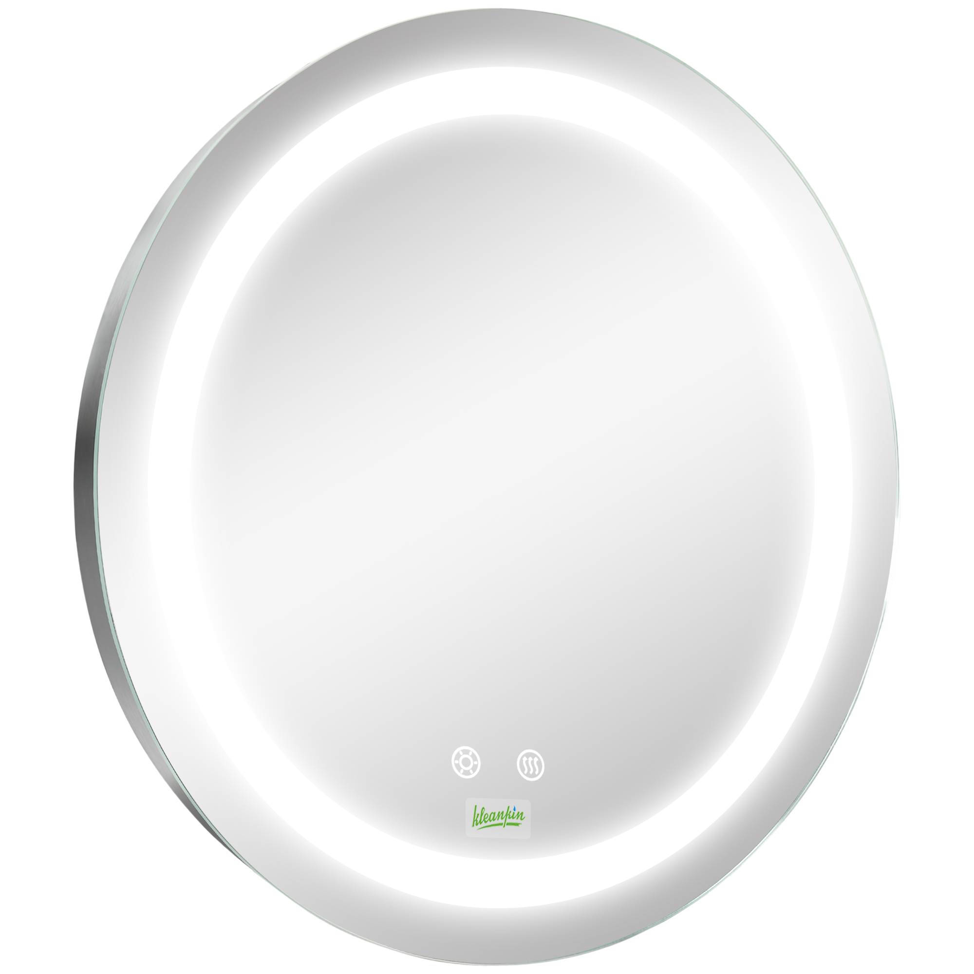 kleankin LED-Badspiegel, rund, beschlagsfrei, Touch-Steuerung, Ø50x4,6cm, Silber