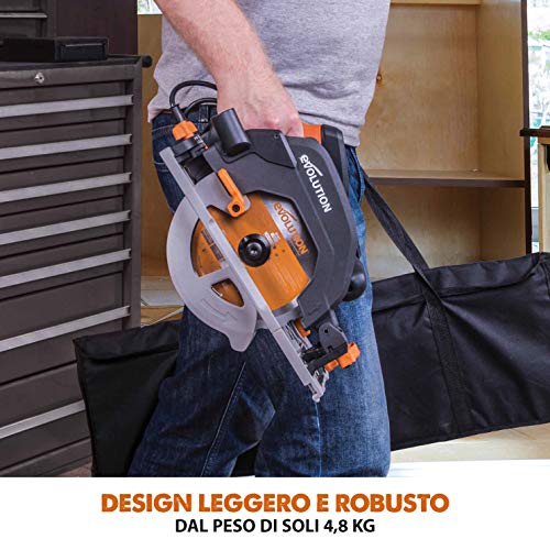 Evolution Power Tools   R185CCSX Sega Circolare Multi Materiale 185 mm Compatibile con Binario Guida (Pacchetto Abbinato con Binario da 1020 mm Incluso), 230 V : Amazon.it: Fai da te