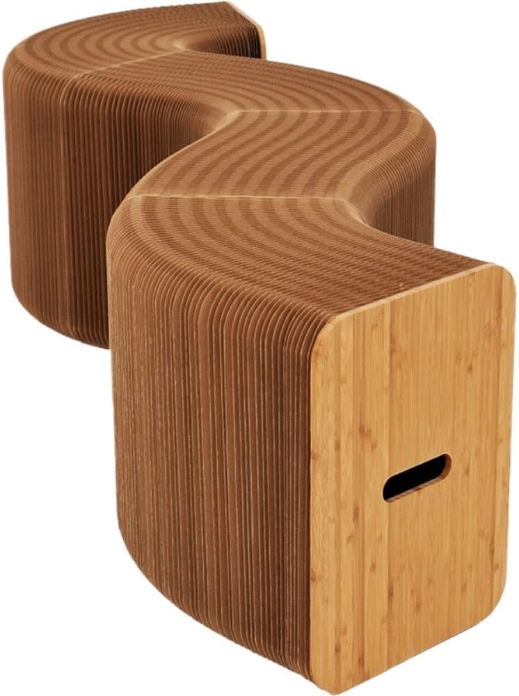 Bedroom Semplice e moderno sgabello telescopico e pieghevole in carta for cambiare le scarpe, sgabello basso multifunzionale for l'ingresso a casa(Brown,Three people)