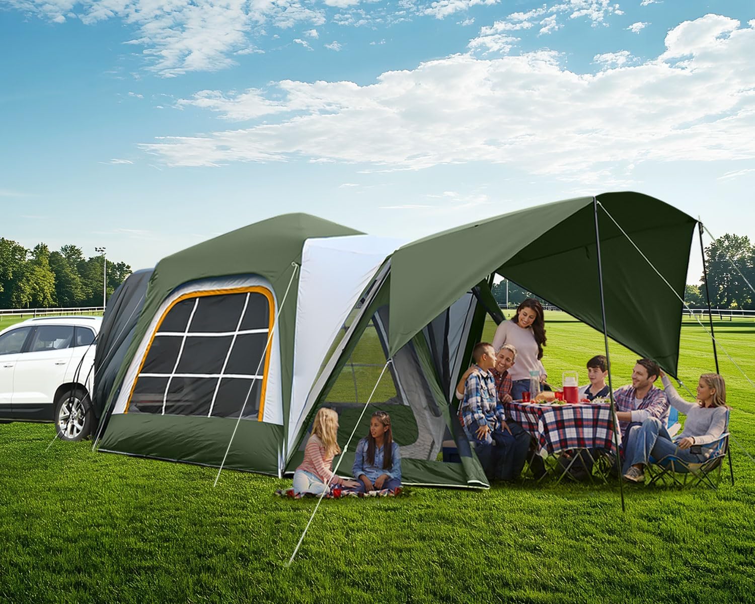 SUV Tent for Camping 10x10ft Car Tents with Screen Porch