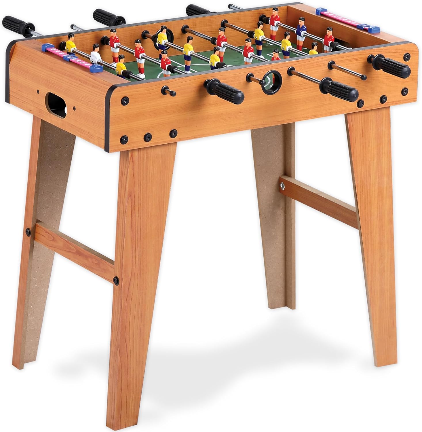 Teorema Giocattoli. calcio balilla in Legno, biliardino da casa con 2 palline e segnapunti, tavolo calciobalilla per adulti e bambini, altezza 62 cm, istruzioni in italiano