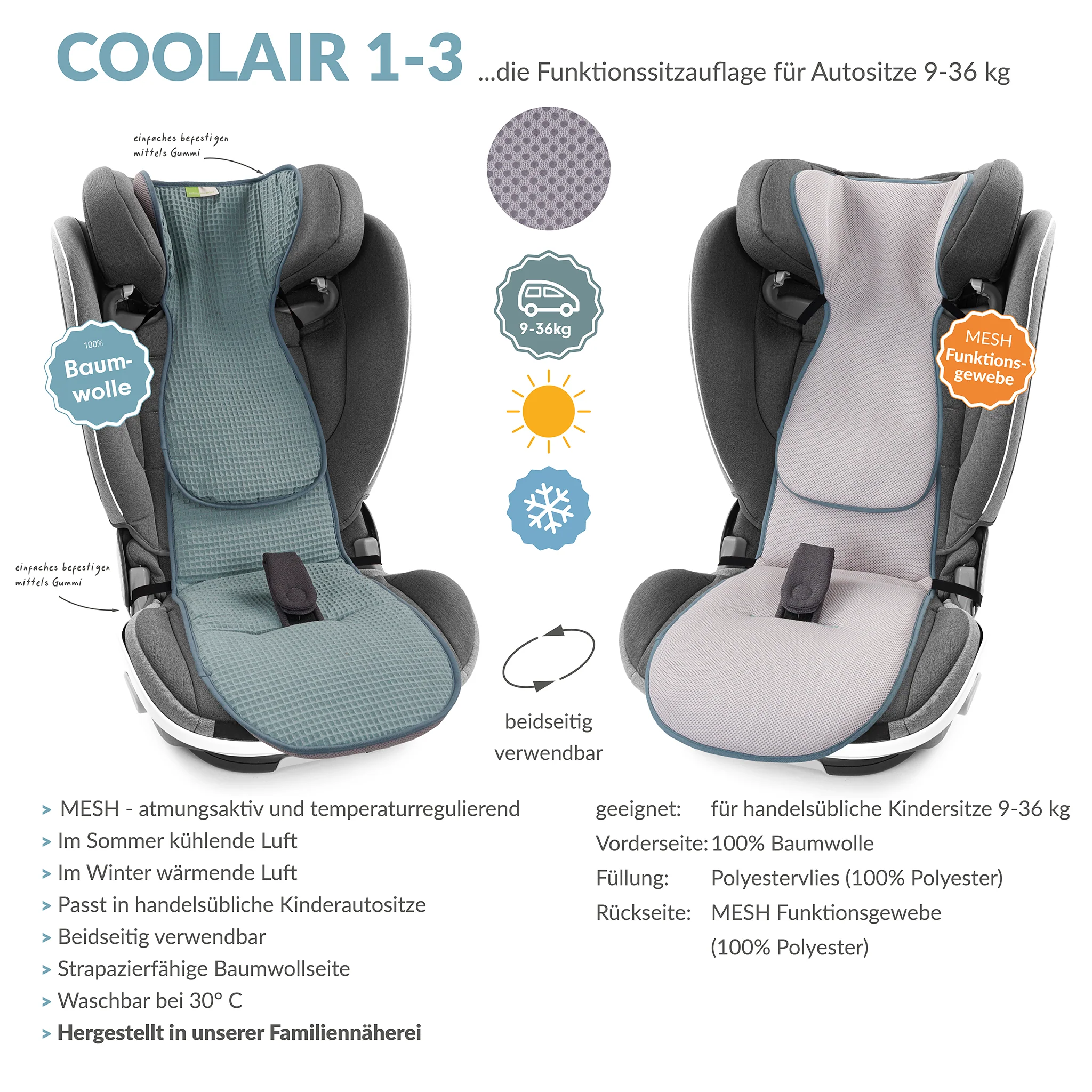 COOLAIR 1-3 die klassische Autositzauflage