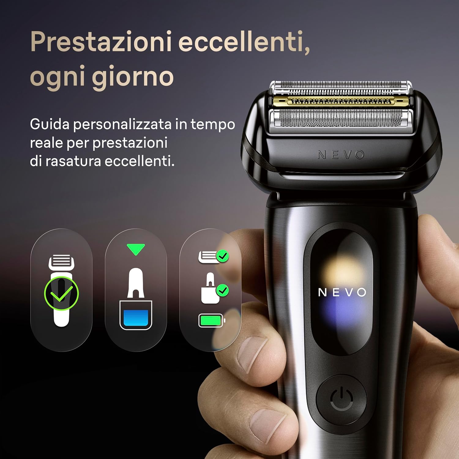 Braun NEVO Rasoio Elettrico Barba, Custodia Da Viaggio, NEVO15115C, Grafite