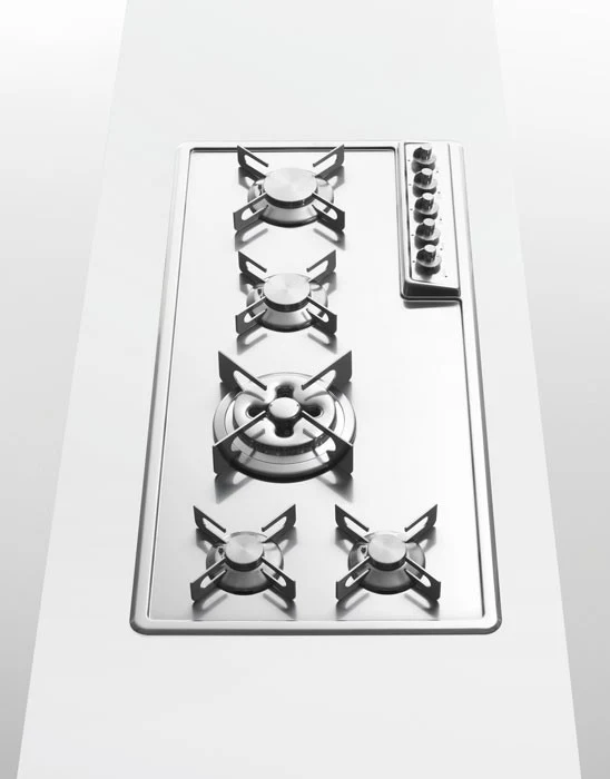 Alpes F 499/4GTC - Piano cottura a gas da incasso, semifilo, acciaio inox, 5 fuochi, 99x46 cm
