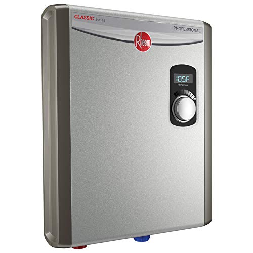 Rheem 18kW 240V Tankless Electric Water Heater, Energy Efficient, Compact, Gray