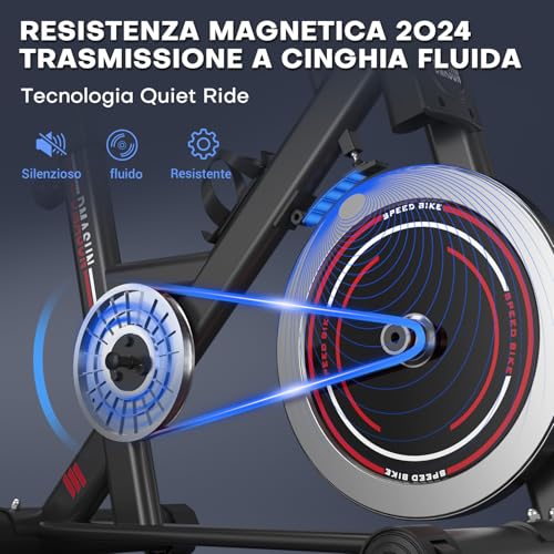 Cyclette da Casa, DMASUN Cyclette Professionali Hanno Una Resistenza Magnetica più Forte, cyclette più Silenziosa, più Confortevole e Sicurezza Stabile, Capacità 160 kg（Include Coprisella Cyclette） : Sport e tempo libero