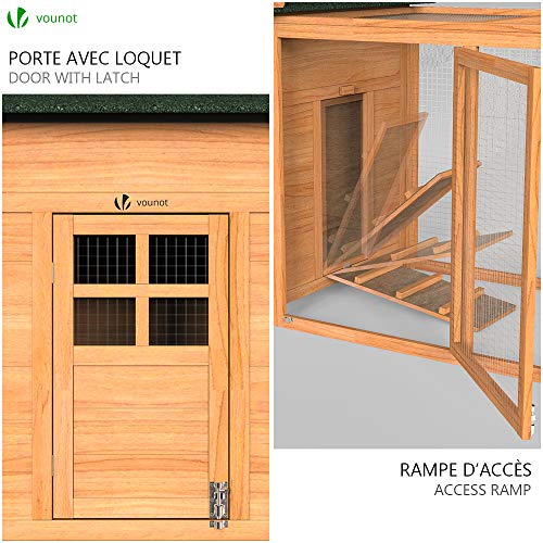 VOUNOT Pollaio in Legno, Pollaio per Galline ovaiole da Esterno, 190 x 100 x 55cm : Amazon.it: Commercio, Industria e Scienza