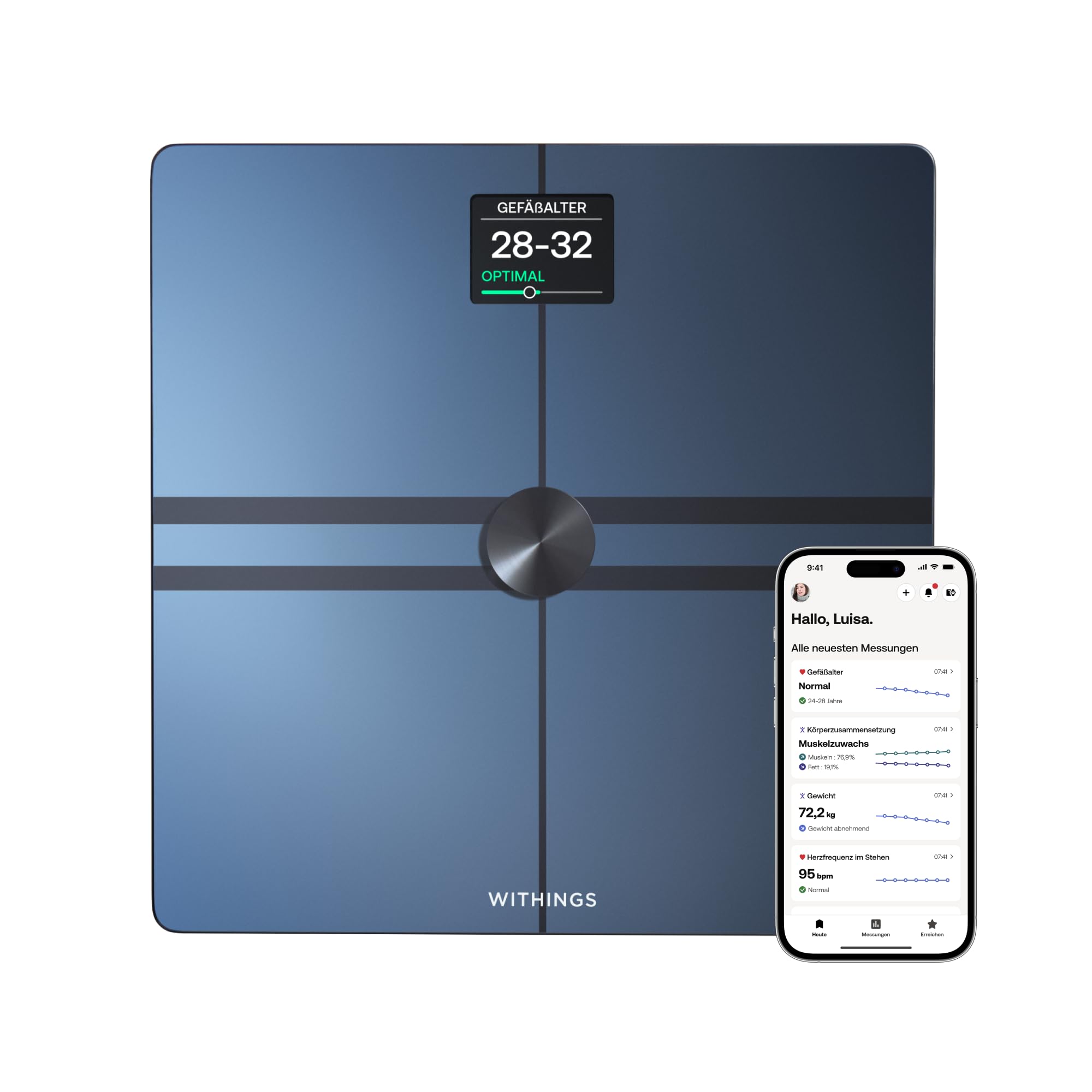 Withings Body Comp Multifrequenz BIA Waage mit WLAN Bluetooth 10 Messwerten und Körperzusammensetzung