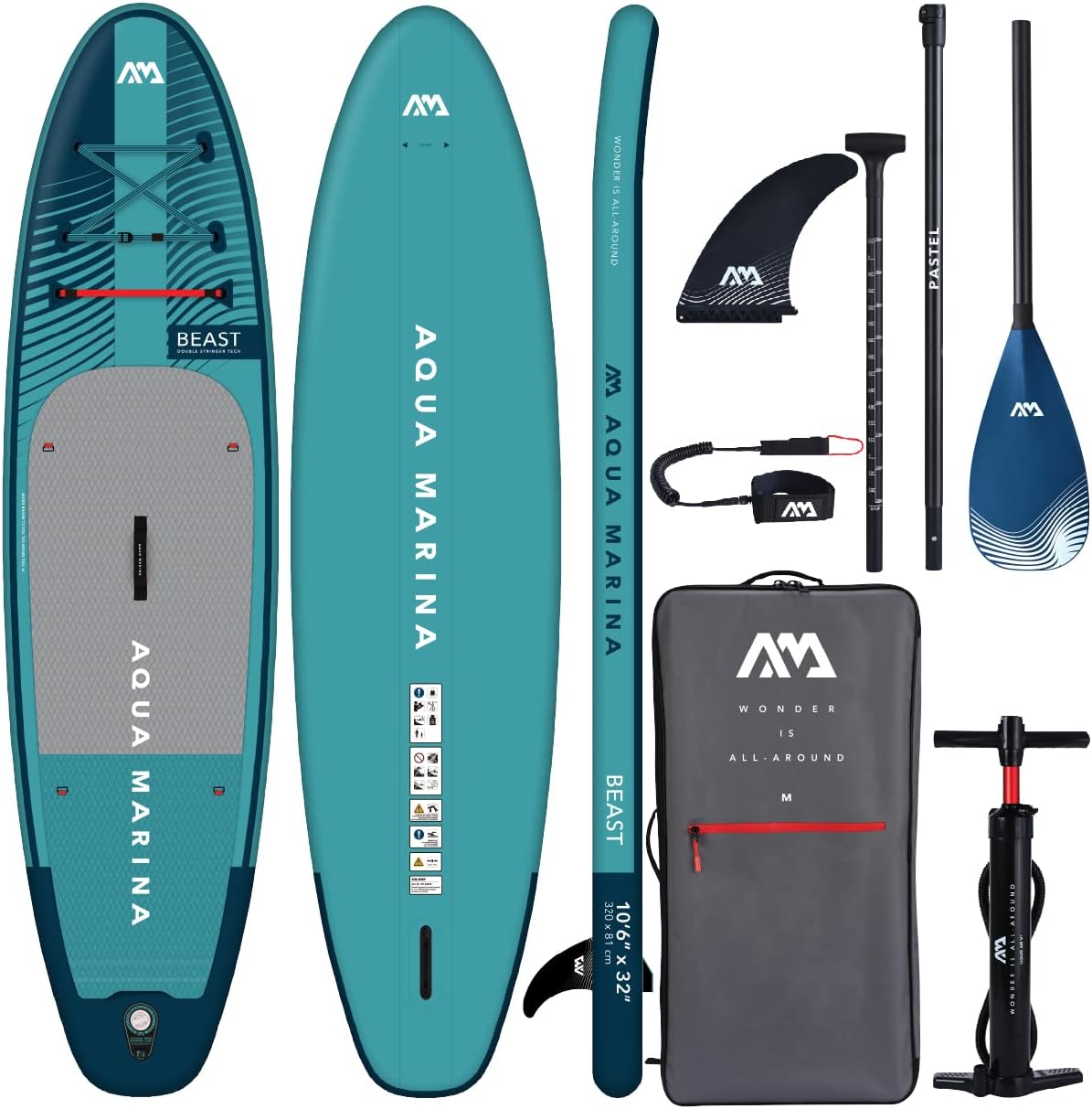 Aqua Marina BEAST - Tavola gonfiabile per stand up paddle (iSUP), 320 cm di lunghezza
