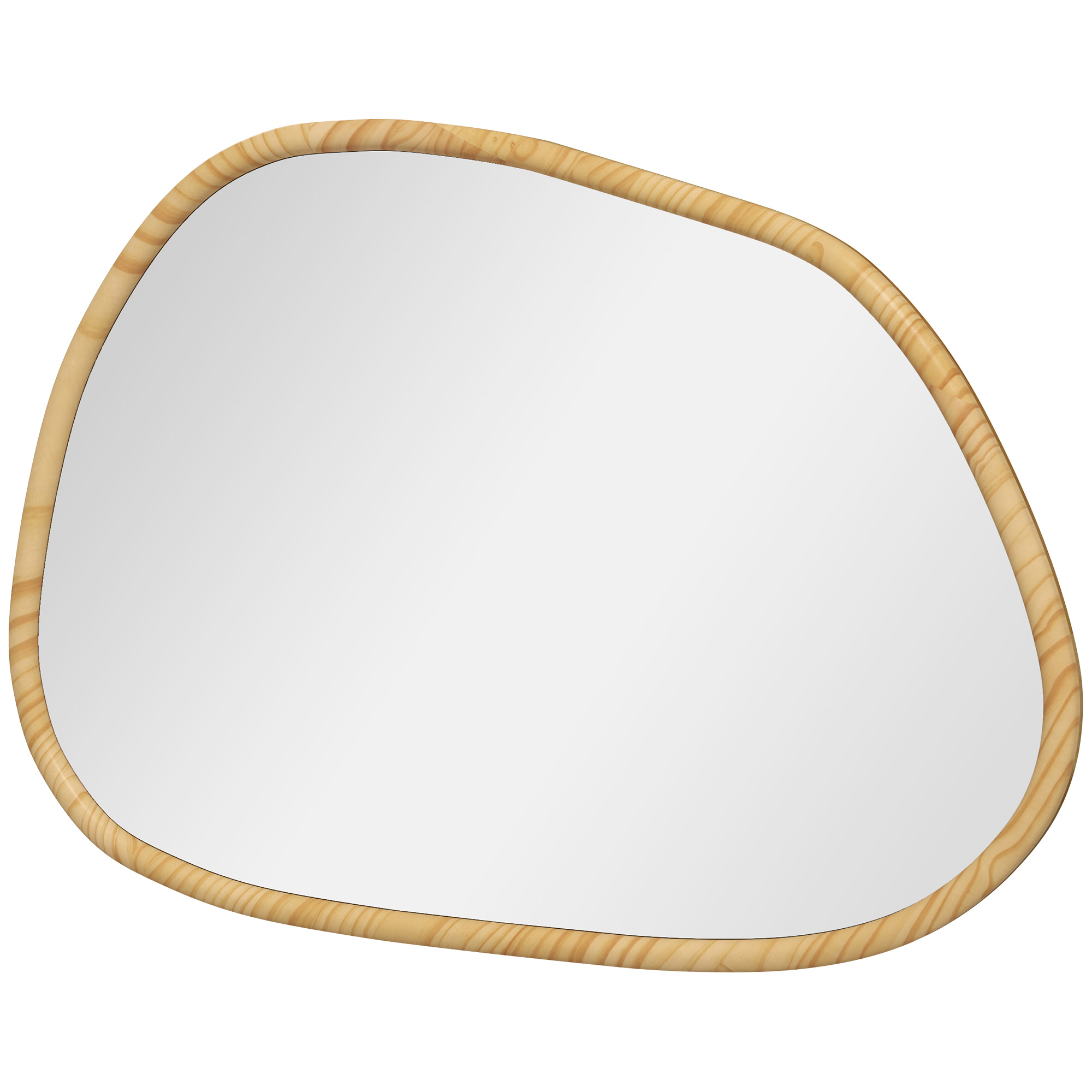 HOMCOM Wandspiegel Dekospiegel Spiegel, Vintage-Design, 80 cm x 2,1 cm x 60 cm, Massivholz, Natur
