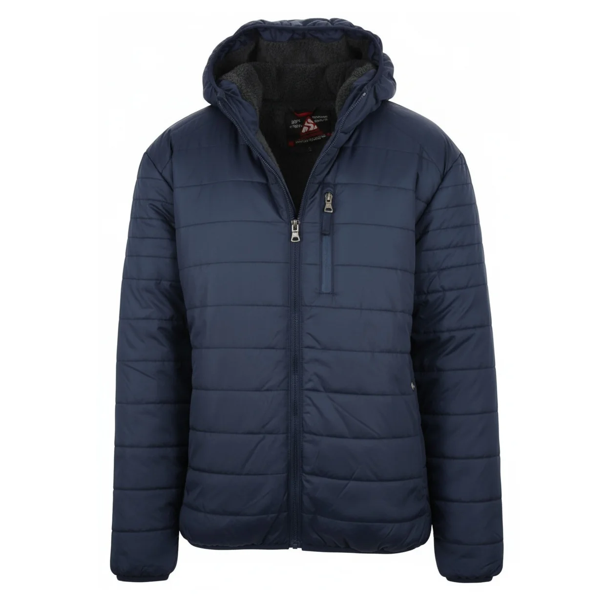12 Pack Adult Bubble Jacket with Sherpa Lining in Navy