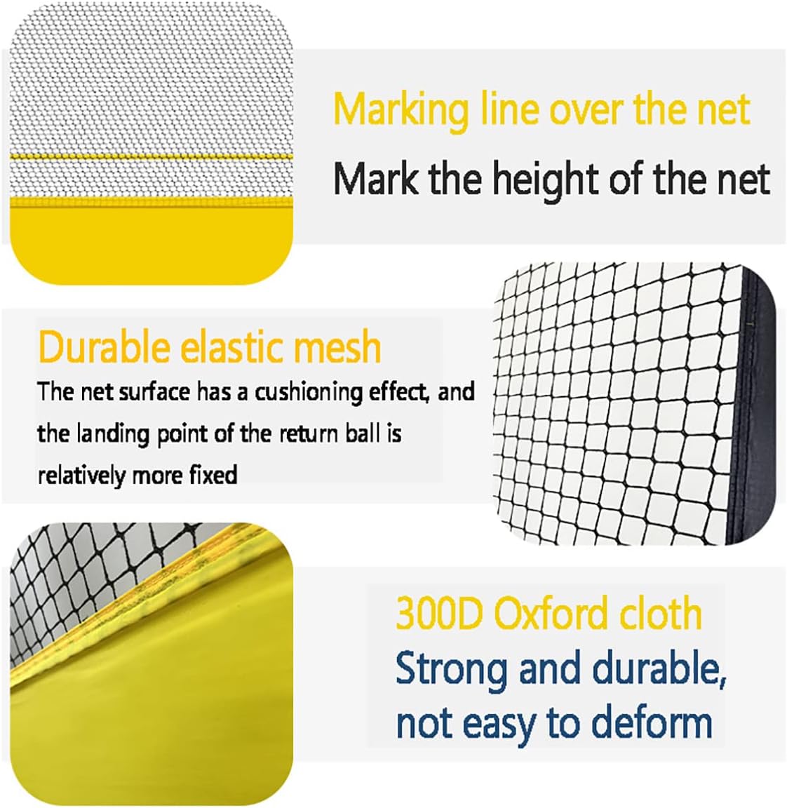 Tragbarer Tennis-Rebounder, Tennis-Übungswand für das Training im Innen- und Außenbereich, Trainingsgerät, Tennis-Rebound-Netz, für Grundschläge und Volley-Tennis (Größe: 1,8 x 3,5 m)