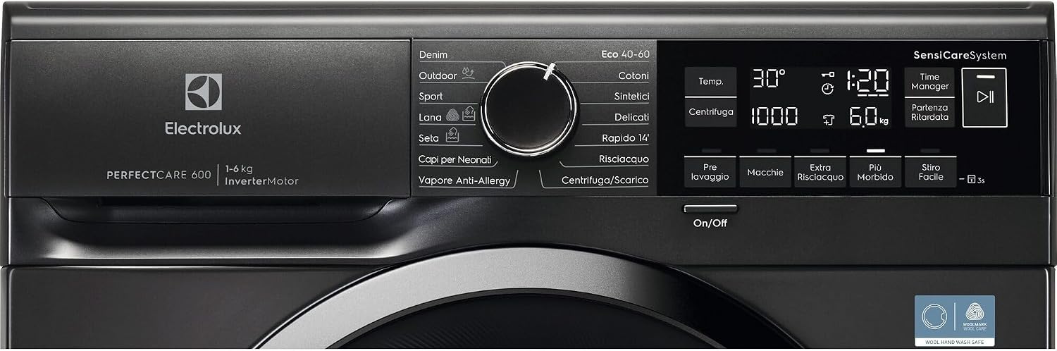Electrolux Lavatrice Slim EW6S326ABL Carica Frontale, 6 kg, Classe A, 1200 giri, Tecnologia SensiCare, Programmi Rapidi, Display LED, Design Compatto, Bianco