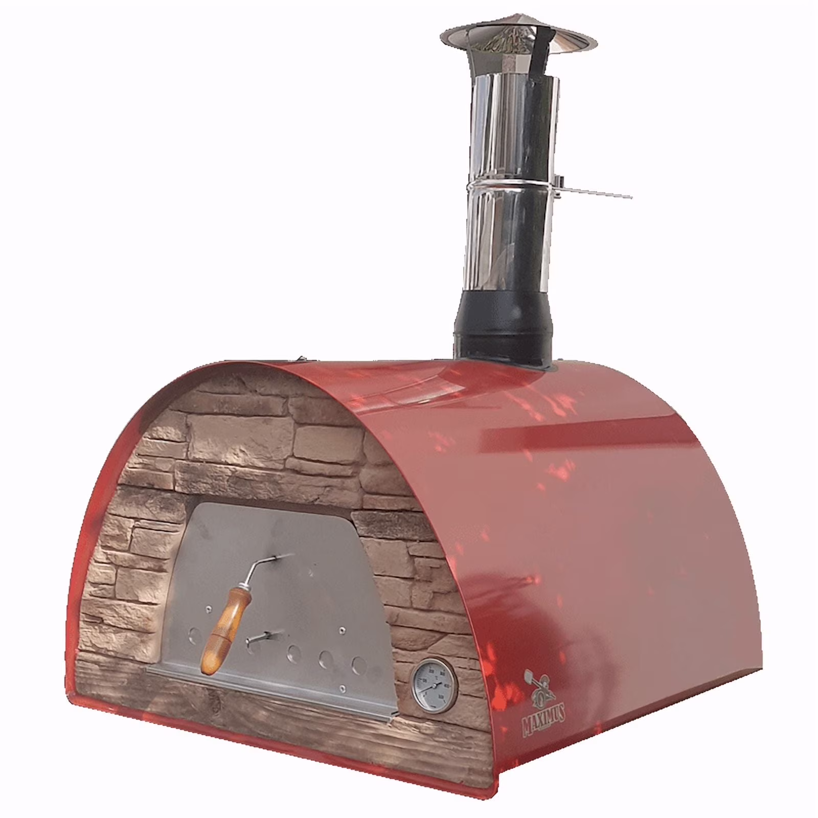 Authentic Pizza Ovens Maximus Portable Wood-Fired Pizza Oven ?C Red, Outdoor Pizza & Bread Oven