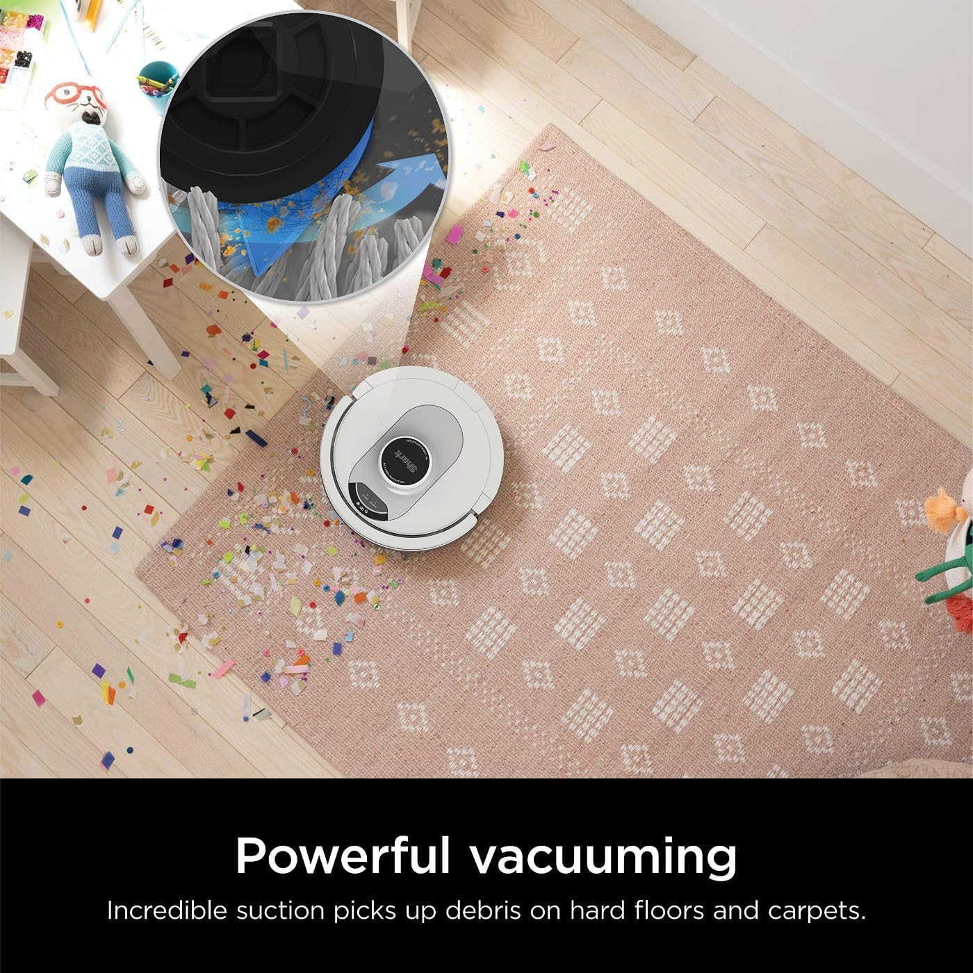Shark AI Ultra Robot Vacuum, Voice Control, Matrix Clean, Self Empty Base, Pet Friendly, Carpet & Hard Floors, Silver/Black
