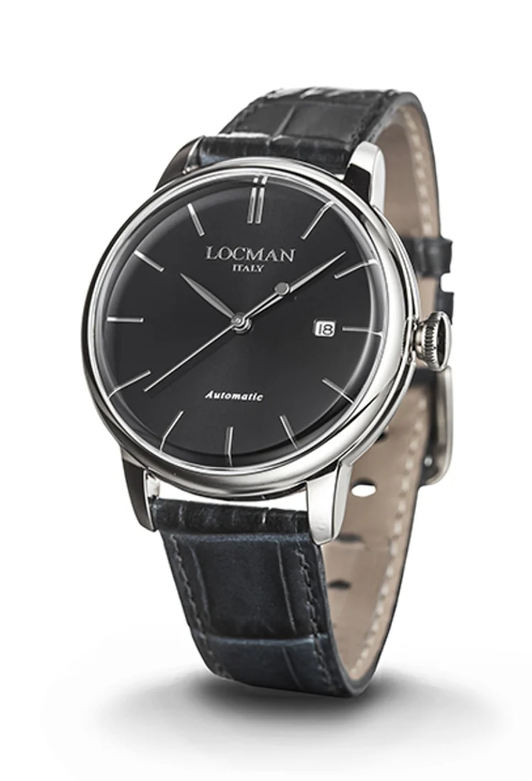 Locman 1960 automatico nero pelle nera 0255A01A-00BKNKPK