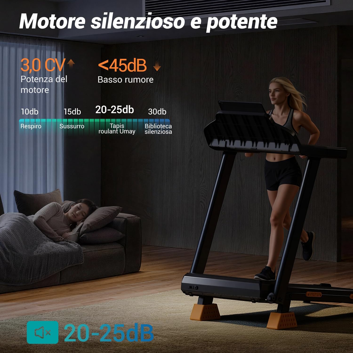 LONTEK Tapis Roulant Salvaspazio con Inclinazione 15%