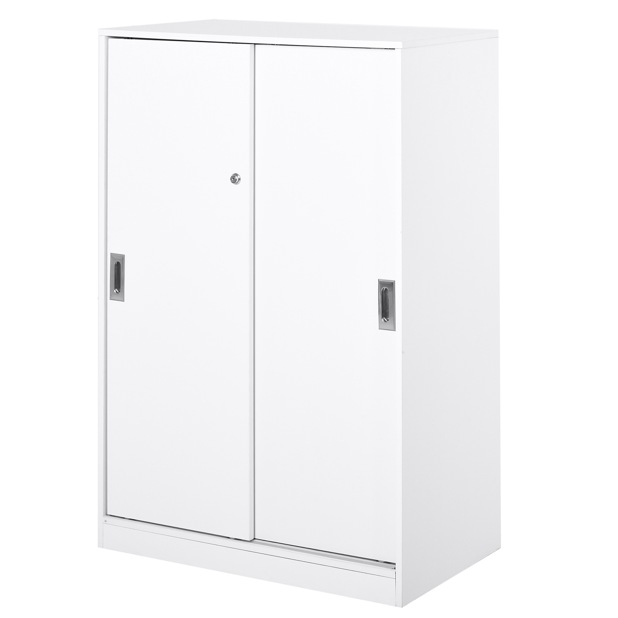 HOMCOM Aktenschrank mit verschließbarer Tür, inklusive 2 Schlüsseln, 80 cm x 40 cm x 120 cm, Weiß