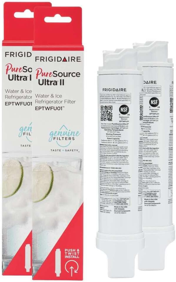 Frigidaire EPTWFU01 PureSource Ultra&reg; II Refrigerator Water Filter Replacement | Set of 2