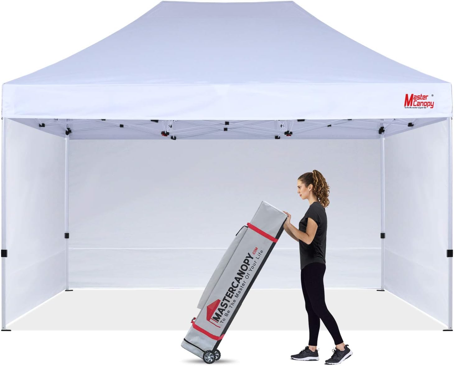 MASTERCANOPY Heavy Duty Pop-up Canopy Tent with Sidewalls (10x15 White)