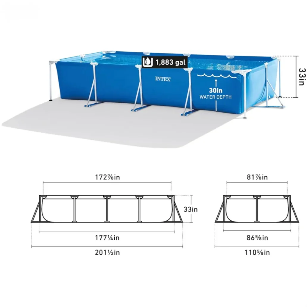 2025 Intex 450 × 220 × 84 cm Piscina a cornice rettangolare da montare