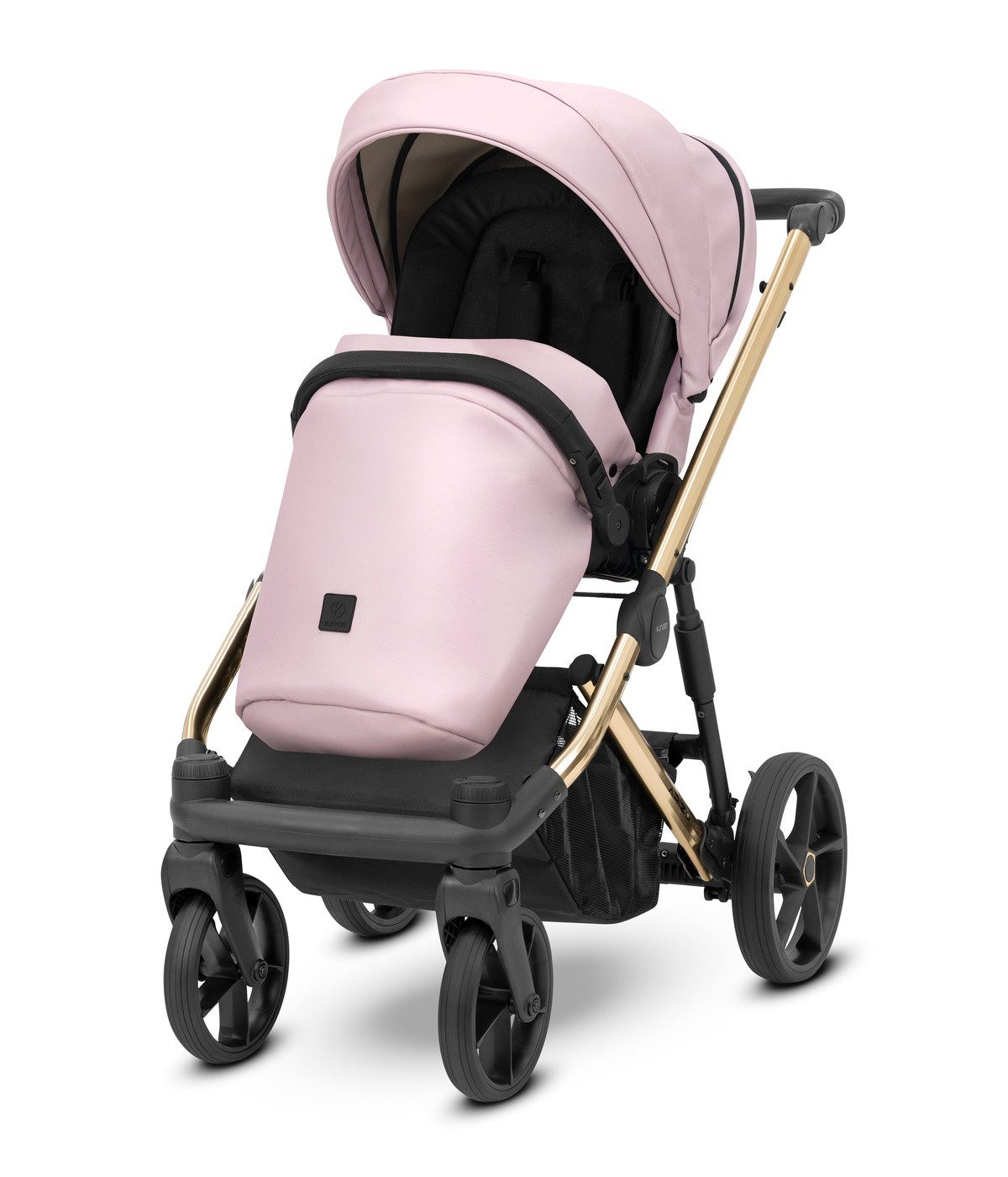 Kombi-Kinderwagen ARIZO PREMIUM 2 n1 Öko-Leder Kinderwagen mit goldenem Gestell