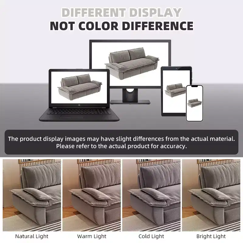 3-in-1 Convertible Queen Sleeper Sofa with Velvet Upholstery