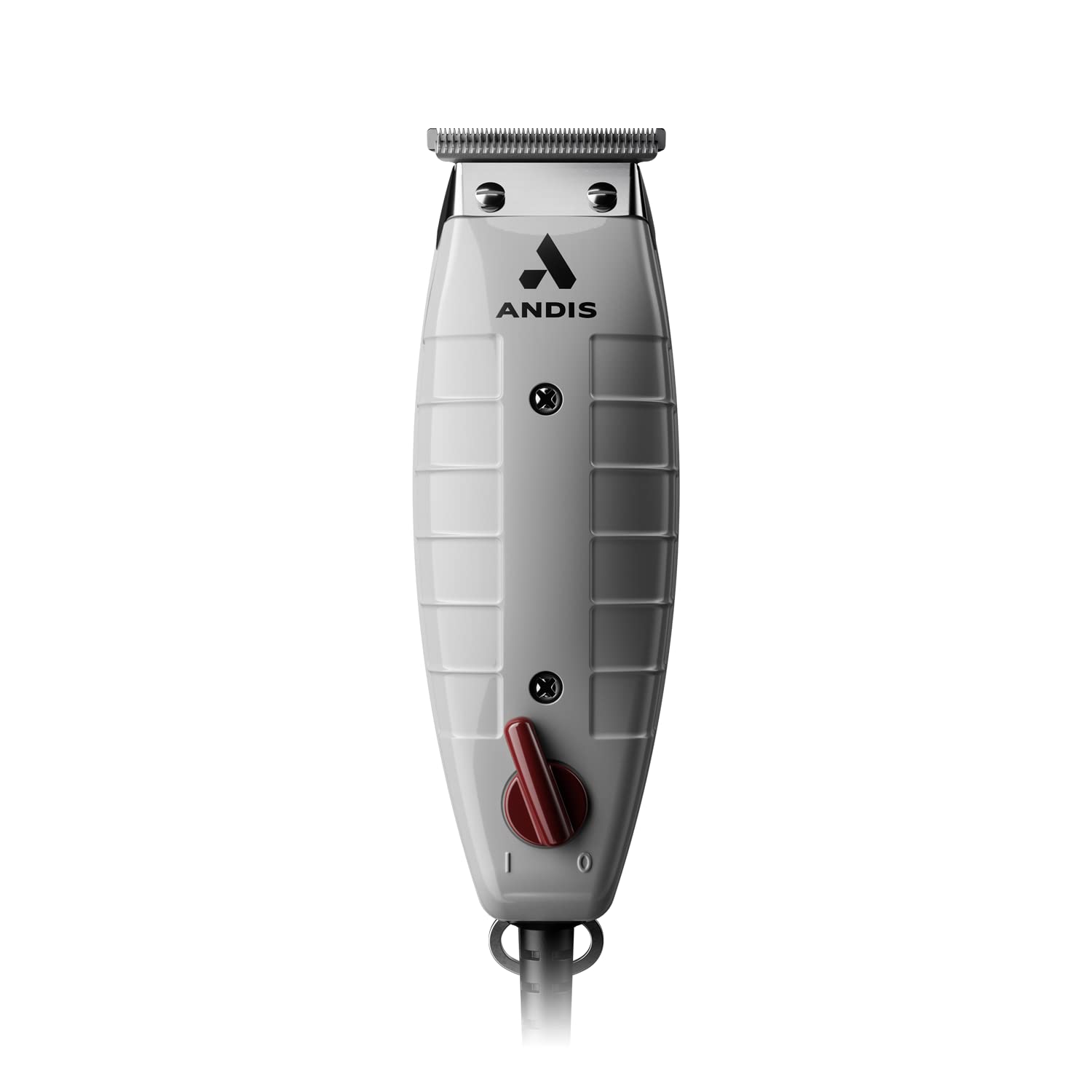Andis Professional T Outliner Beard & Hair Trimmer, Carbon Steel T Blade, Bump Free, Corded Electric, Grey