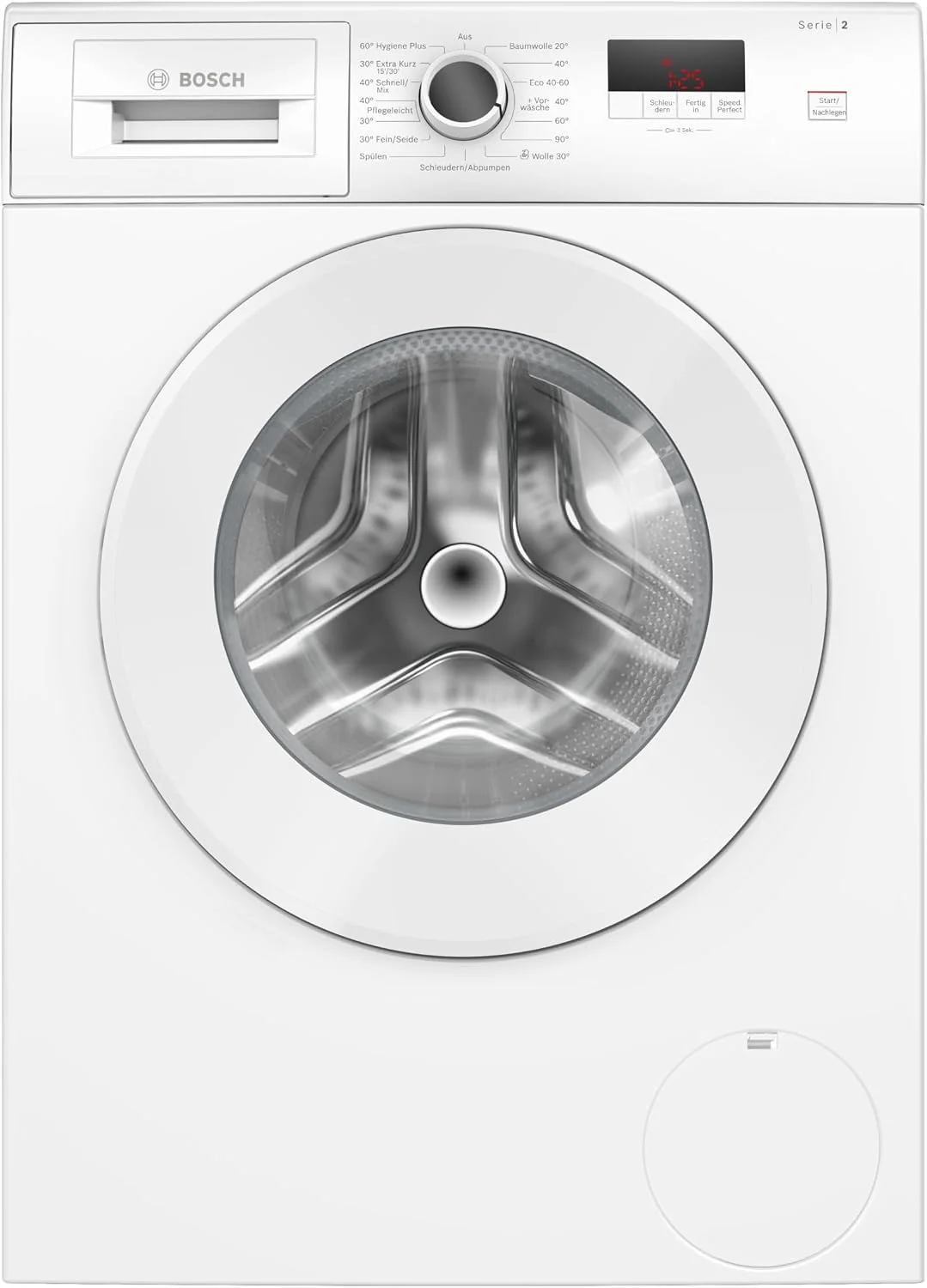 Bosch WGE02420, Frontlader Waschmaschine, 7 kg, Serie 2, 1400 UpM, SpeedPerfect, Maximale Energie- und Wasserersparnis, Nachlegefunktion, AquaStop