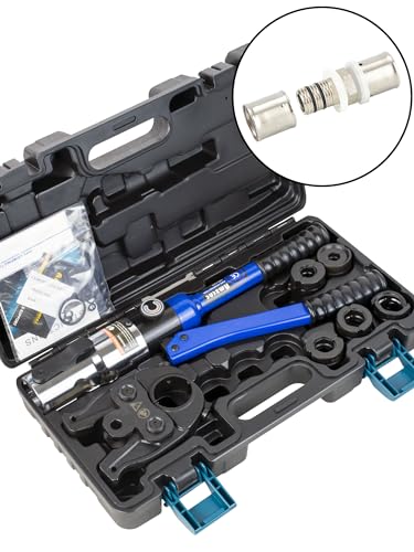 AMZCNC Pinza a pressa professionale (idraulica), con profilo a U 16 20 25 32, set di utensili a pressa HPZ con testa girevole a 360°, per tubo di rame, tubo in acciaio inox, inserti a ganasce U : Amazon.it: Fai da te