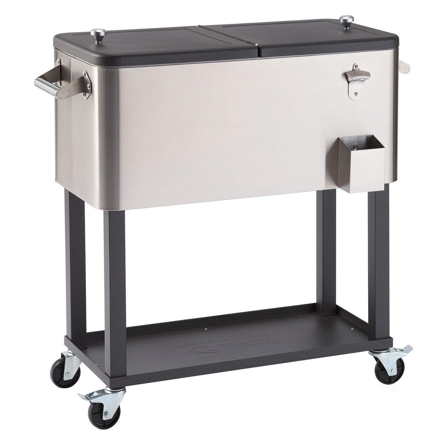 Trinity TXK 0804 100 Qt Stainless Steel Cooler with Shelf & Opener, Dark Bronze Finish