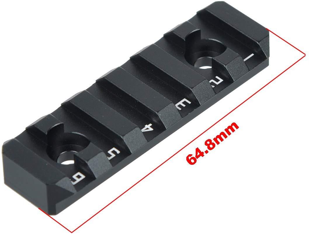 Green Blob Outdoors KEYMOD Rail Section for handguards, 6 Slots Dual Interface KEYMOD Rail Section 64.8mm Long