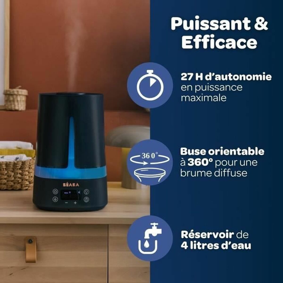 Diffuser Béaba Luftbefeuchter Diffusor für Kinderzimmer elegant geräuschlos Aro