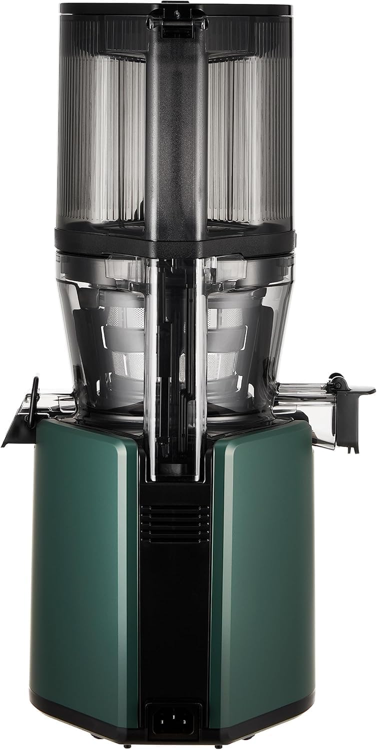 HUROM | Entsafter Gemüse und Obst | Slow Juicer | H320N | Elektrische Kaltpresse | Ruhiger Motor | Leicht zu Reinigen | mit groem Behlter und Siebfilter 2L | 200 Watt | BPA Frei | Schwarz