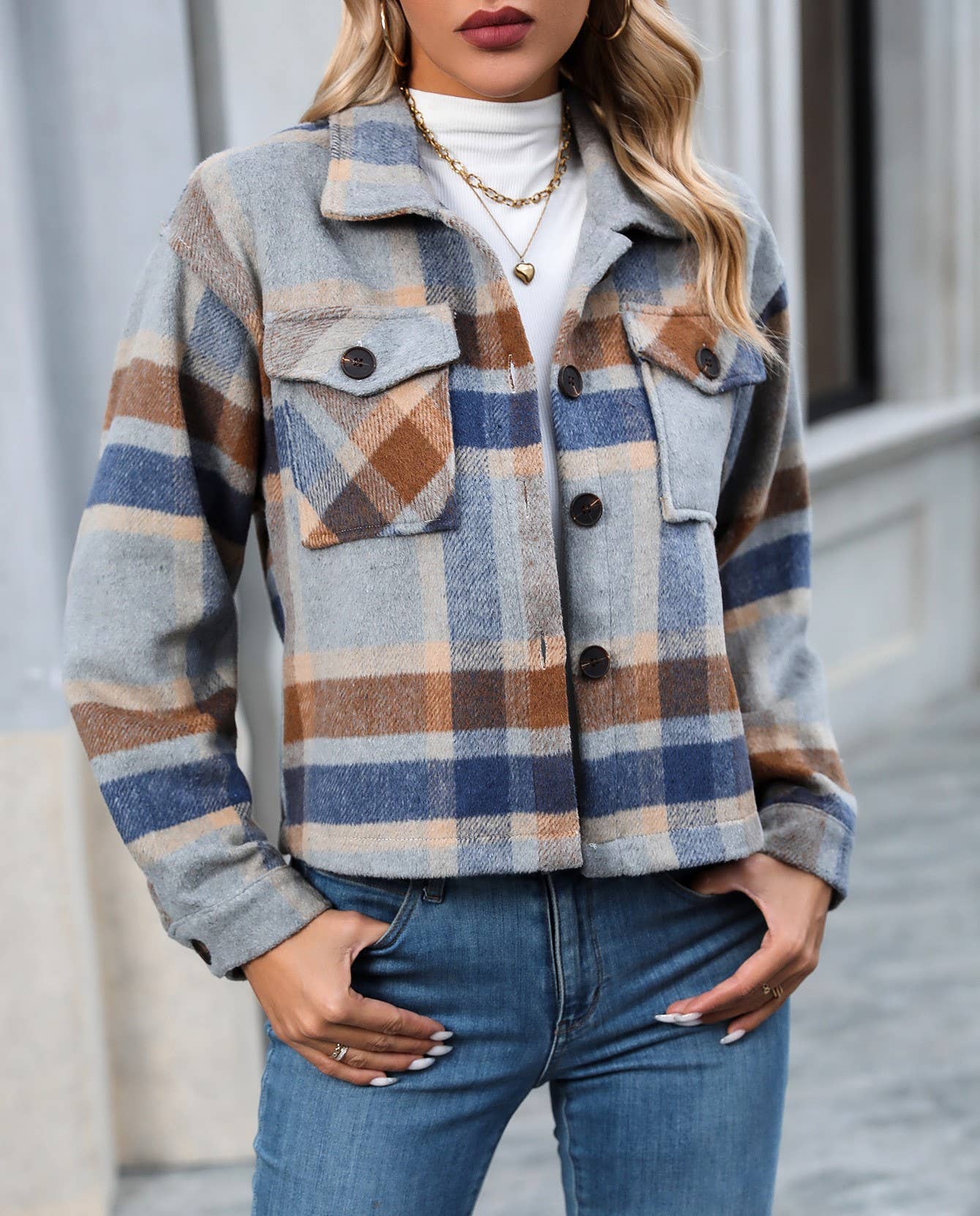 Cropped Jacket: Khaki