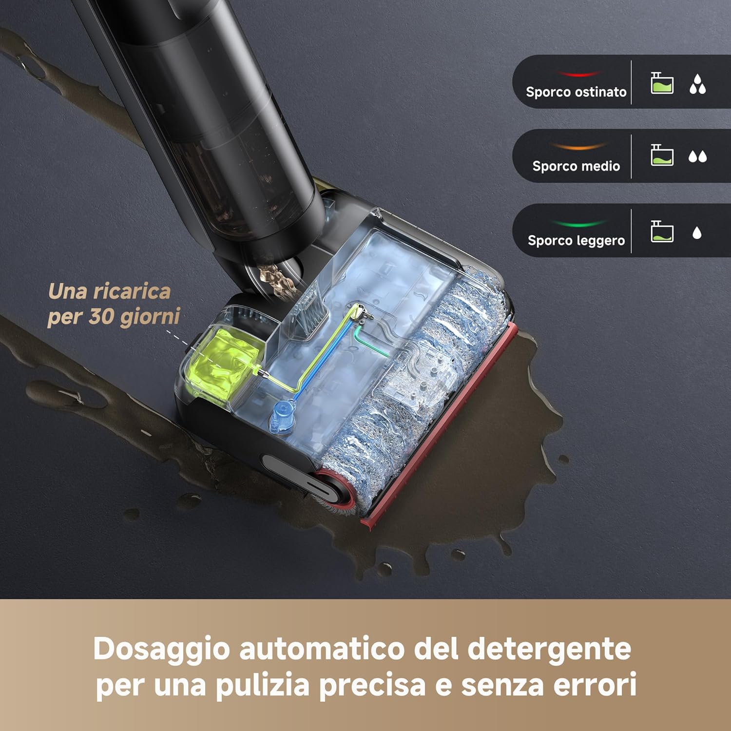 DREAME H15 Pro FoamWash Aspirapolvere Lavapavimenti, Pulizia Mirata, Dosaggio Intelligente Detergente, Braccio Robotico IA 2.0, TangleCut 2.0, Lavaggio Spazzola 100 °C, Asciugatura Intelligente