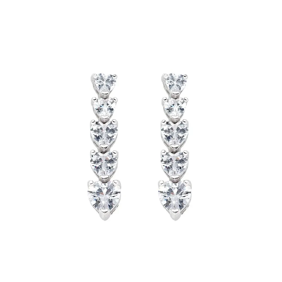 Orecchini Amen tennis prendenti pietre a forma di cuore ORTNCUBB5