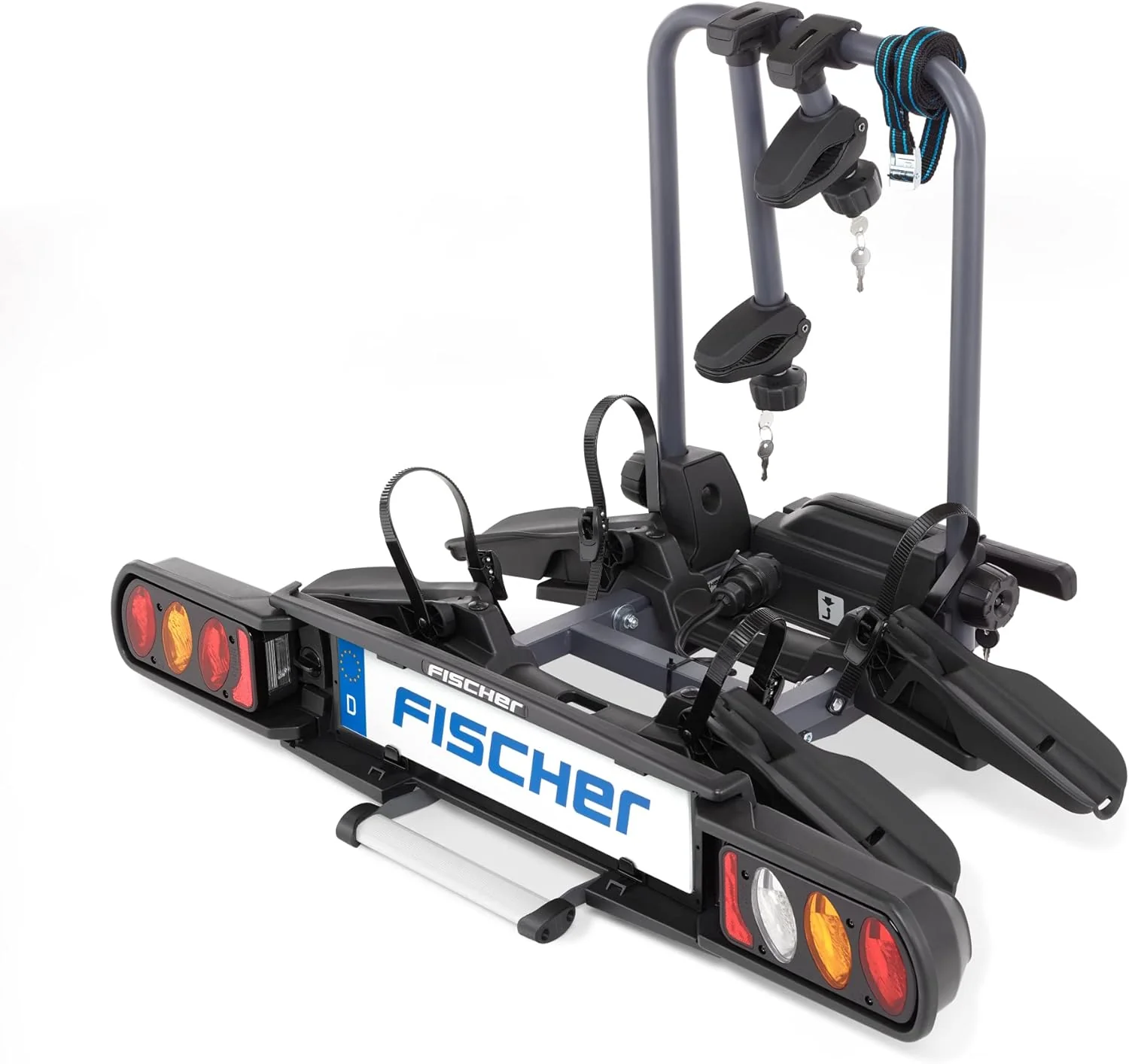 Fischer Kupplungs-Fahrradtr?ger ProlineEvo 2, f��r 2 Fahrr?der bis 60kg Nutzlast, E-Bike geeignet, vormontiert, abschlie?bar, faltbar